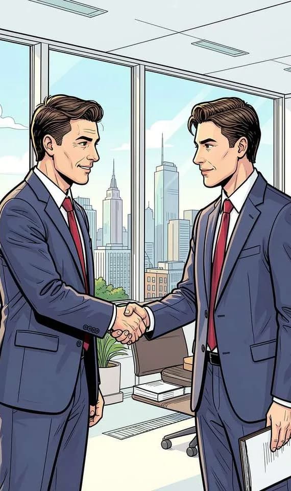 Two professionals shaking hands